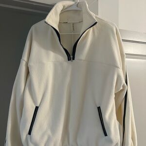 Cream Quarter-Zip Sweater